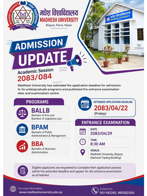 Admission Update | Academic Session 2083/084