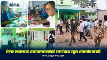वीरगंज महानगरका आन्दोलनरत कर्मचारी र कार्यवाहक प्रमुख आलमबीच सहमति, सेवा पुनः सुचारु