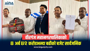 वीरगंज महानगरपालिकाको ४ अर्ब ४२ करोडभन्दा बढीको बजेट सार्वजनिक