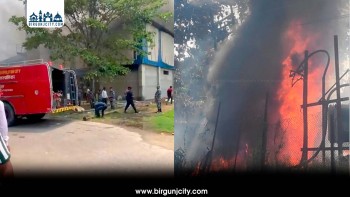 बाराको त्रिवेणी स्पाइनिङ धागो फ्याक्ट्रिमा भीषण आगलागी, पाँच दमकलद्वारा आगो नियन्त्रण प्रयास जारी