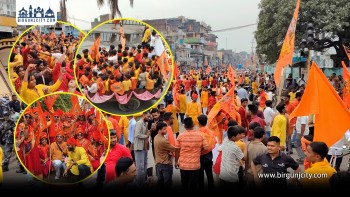 वीरगंजमा हनुमान जयन्ती शोभायात्रा भव्य र शान्तिपूर्ण सम्पन्न