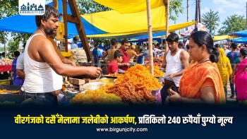 वीरगंजको दसैँ मेलामा जलेबीको आकर्षण, प्रतिकिलो २४० रुपैयाँ पुग्यो मूल्य