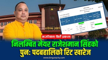 किर्ते नागरिकता प्रकरणमा निलम्बनमा परेका मेयर राजेशमान सिंहलाई पुनः काममा फर्किन दिने मागसहितको रिट सर्वोच्चद्वारा खारेज