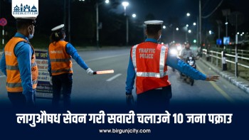 लागुऔषध सेवन गरेर सवारी चलाउने १० चालक हेटौँडाबाट पक्राउ
