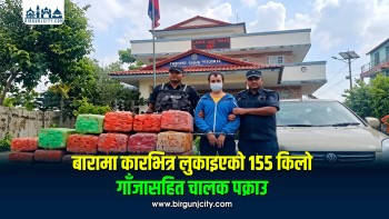 जितपुरसिमराबाट १५५ किलो गाँजासहित कार चालक पक्राउ