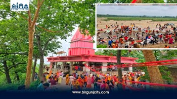 साउनको पहिलो सोमबार भाथा धाममा भक्तजनको घुइँचो, बिहानैदेखि जल अर्पण