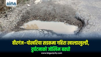 वीरगंज–पोखरिया सडकखण्ड जीर्ण, गहिरा खाल्डाखुल्डीले दुर्घटनाको जोखिम बढ्यो