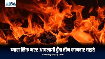 जनकपुरधामस्थित ग्रिन बायो फ्यूल उद्योगमा ग्यास लिक भएर आगलागी, तीन कामदार घाइते