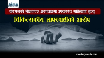 वीरगंजकाे नीलकण्ठ अस्पतालमा उपचाररत महिलाको मृत्यु, चिकित्सकीय लापरवाहीको आरोप (भिडियो रिपोर्ट)