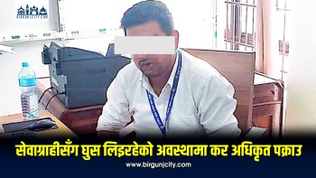 सेवाग्राहीसँग घुस लिँदै गरेका कर अधिकृत युवराज पाल अख्तियारद्वारा पक्राउ