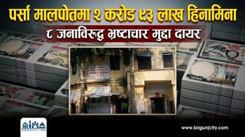 पर्सा मालपोतमा करिब रु २ करोड ९३ लाख हिनामिना, ८ जनाविरुद्ध भ्रष्टाचार मुद्दा दायर | Birgunj | Parsa (भिडियो रिपोर्ट)