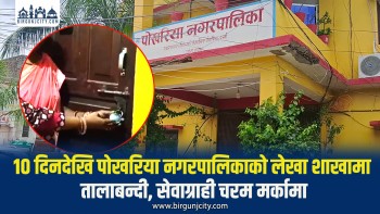 १० दिनदेखि पोखरिया नगरपालिकाको लेखा शाखामा तालाबन्दी, सेवाग्राही चरम मर्कामा