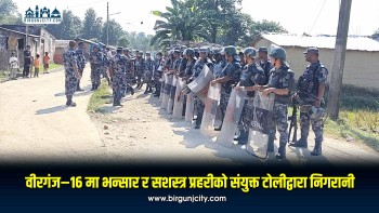 वीरगंज–१६ मा भन्सार र सशस्त्र प्रहरीको संयुक्त टोलीद्वारा निगरानी (तस्बिरहरू)