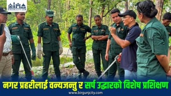पर्सा राष्ट्रिय निकुञ्जको सहजीकरणमा नगर प्रहरी र प्राविधिक कर्मचारीलाई सर्प उद्धारको विशेष प्रशिक्षण