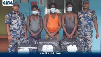 सिराहाबाट एकसय १० किलो गाँजासहित तीन जना पक्राउ