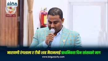 नारायणी रंगशाला र टीबी शाह मैदानलाई प्राथमिकता दिन सांसदको माग