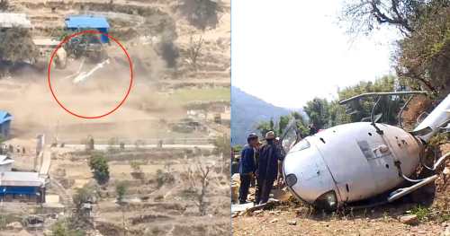 खोटाङमा एयर डाइनेष्टिको हेलिकप्टर अवतरण गर्दा अनियन्त्रित भई पल्टियो