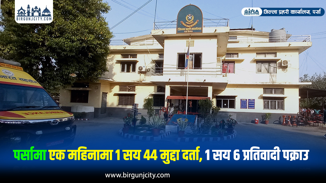 पर्सामा एक महिनामा १ सय ४४ मुद्दा दर्ता, १ सय ६ प्रतिवादी पक्राउ