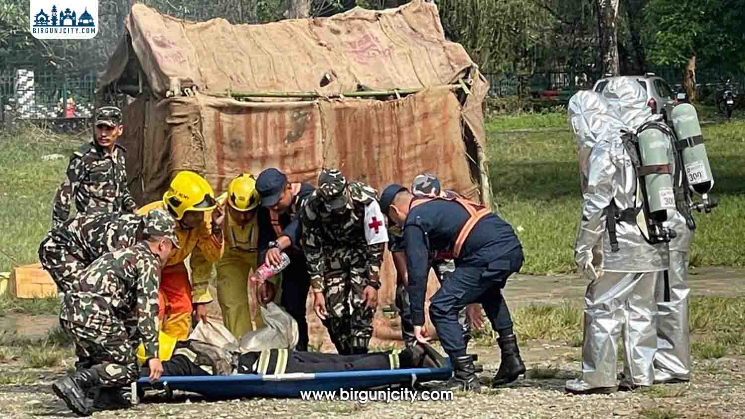 पोखरामा ग्यास चुहावटबाट आगलागीको कृत्रिम अभ्यास, सुरक्षा निकायले देखायो उद्धार तथा प्रतिकार्य